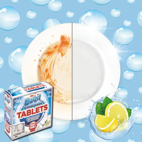 Duzzit Dishwasher Tablets 5 In 1 Action Lemon Fresh Removes Stains And Grease