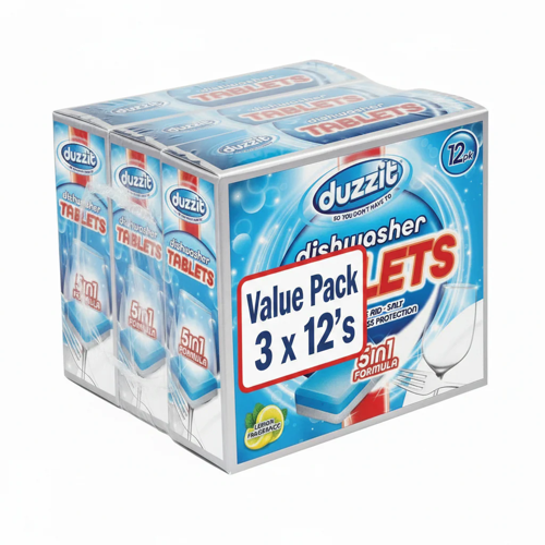 Duzzit Dishwasher Tablets 5 In 1 Action Lemon Fresh Removes Stains And Grease
