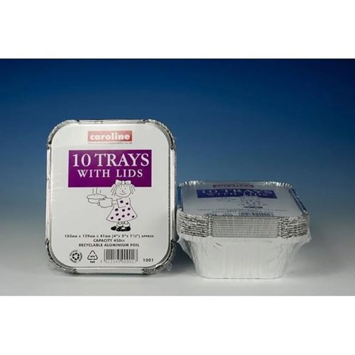 Foil tray & lid 16oz x8 CP1