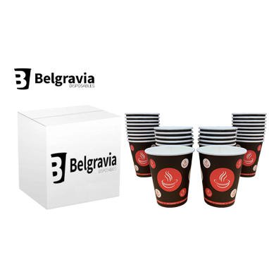 Belgravia 10oz Red Tea & Coffee Paper Cups 50's