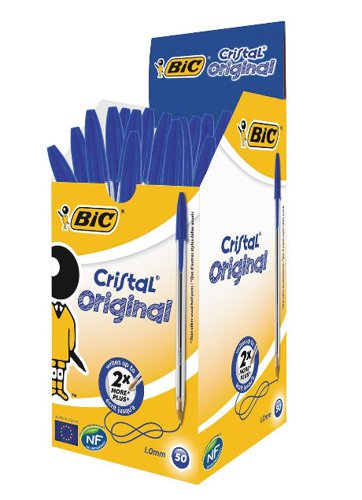 Bic Cristal Original Ballpoint Medium Blue Pens 50's