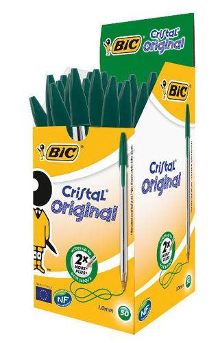 Bic Cristal Original Ballpoint Medium Green Pens 50's
