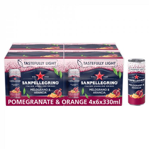 San Pellegrino Sparkling Pomegranate & Orange Cans 24x330ml