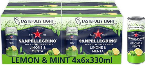 San Pellegrino Sparkling Lemon & Mint Cans 24x330ml