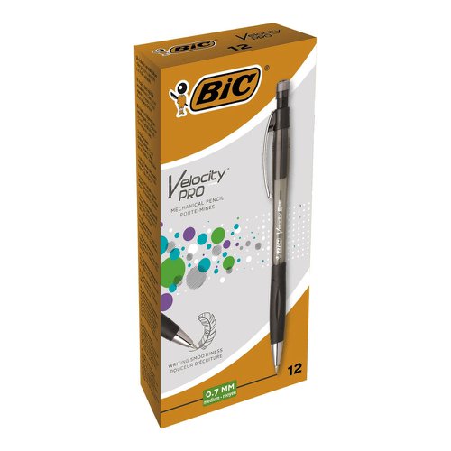 Bic Velocity Mechanical Pencil Retractable 3 x HB 0.7mm Lead 12's