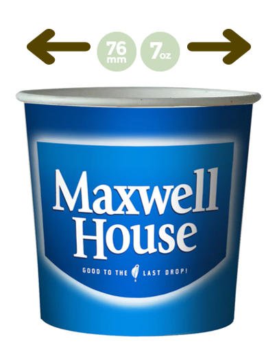 Kenco In-Cup Maxwell House White 25's 76mm Paper Cups - PACK (15)