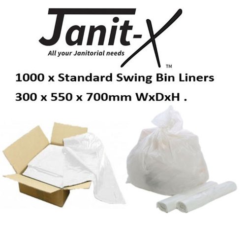 Janit-X White Swing Bin Liners 300mx550mx700mm 100's