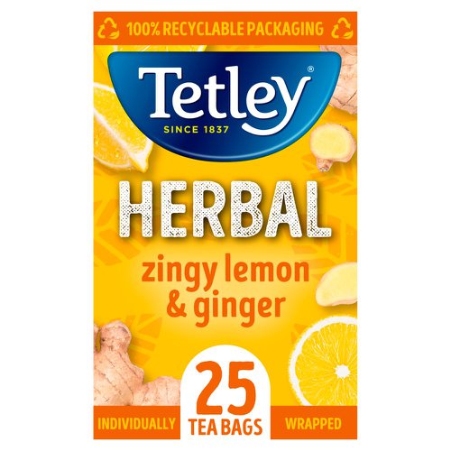 Tetley Lemon & Ginger 25's - PACK (6)