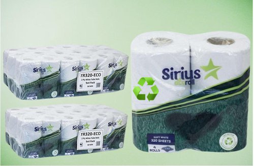 Eco Toilet Roll 2 Ply 320 Sheets 4 Rolls