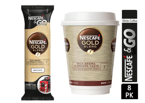 Nescafe & Go Gold Blend White Cups (Sleeve of 8)