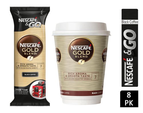 Nescafe & Go Gold Blend Black Cups (Sleeve of 8)