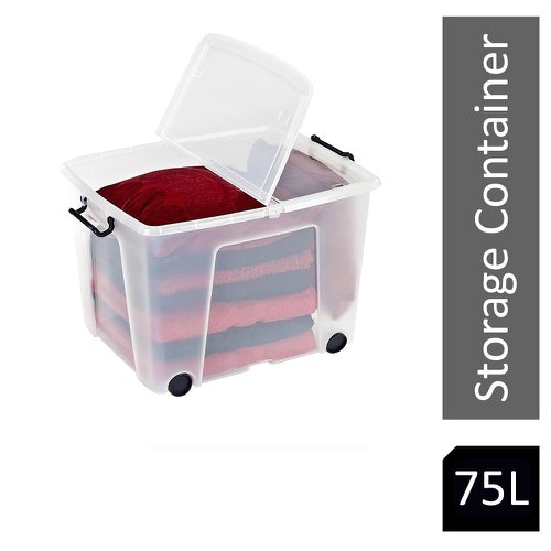 Strata Smart Box Clip-On Folding Lid 75 Litre (with Wheels)
