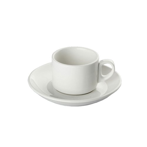 2.8oz Orion White Espresso Cup & Saucer - PACK (6)