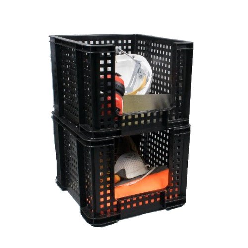 Really Useful Black Open Front Storage Crate 35 Litre