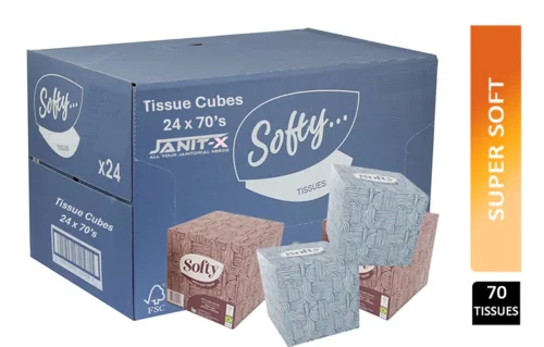 Janit-X Softy 2ply White Cosmetic Cube Tissues 70's