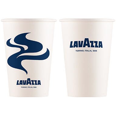 Lavazza 8oz White & Blue Single Walled Cups  50's - PACK (20)