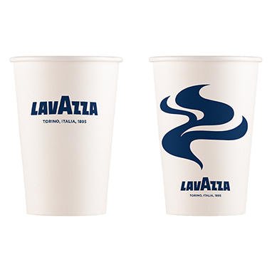 Lavazza 12oz White & Blue Single Walled Cups 50's