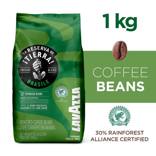 Lavazza Tierra Origins Brasile Coffee Beans 1kg (Green) - PACK (6)
