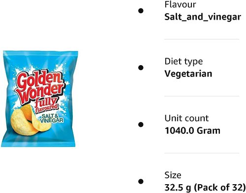 Golden Wonder Crisps Salt & Vinegar Pack 32's