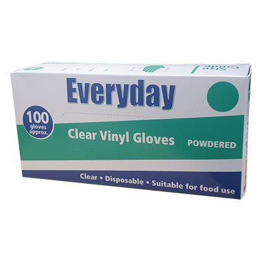 Delight Clear Lightly Powdered MEDIUM Vinyl Gloves 100's
