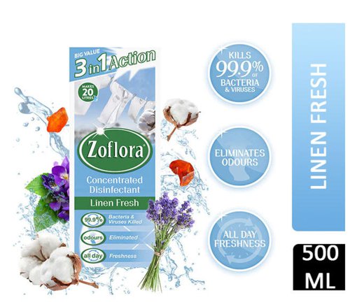 Zoflora Linen Fresh Disinfectant 500ml - PACK (12)