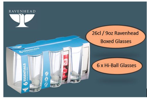 Essentials Hi-ball Glasses 260ml Pack 6's - PACK (6)