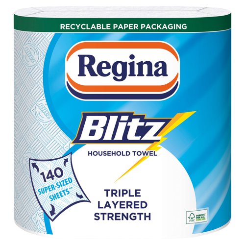 Regina Blitz XL Kitchen Towel {New 140 Sheet 3ply, Twin Pack,Paper Pack)