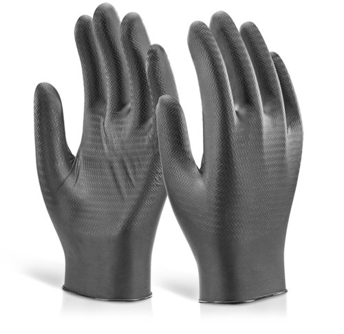Glovezilla Black Powder Free Large Nitrile Gloves Pack 100's