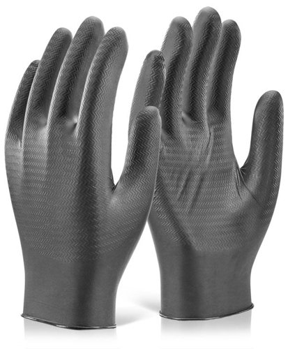 Glovezilla Black Powder Free Medium Nitrile Gloves Pack 100's
