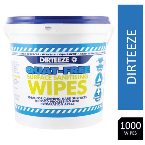 Dirteeze Quat Free Anti Bacterial Wipes 1000's