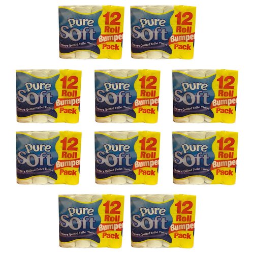 Pure Soft White Toilet Rolls 12 Pack