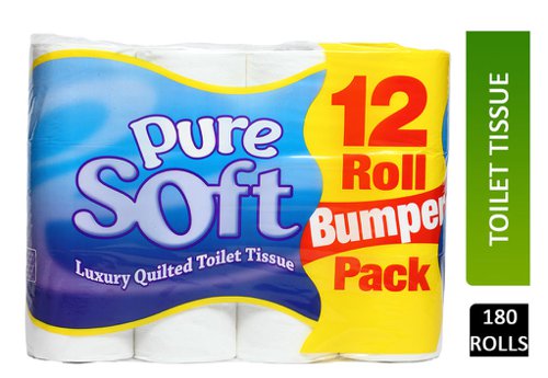 Pure Soft White Toilet Rolls 12 Pack - PACK (5)