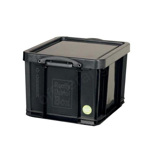 Really Useful Black Plastic Storage Box 42 Litre