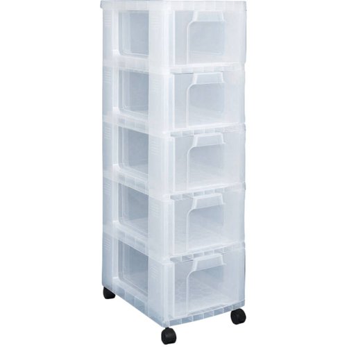 Really Useful Storage Tower 5 x 12 Litre Clear Drawers