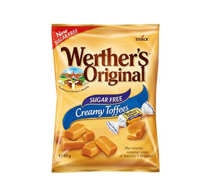 Werther's Original Sugar Free Creamy Toffees 80g - PACK (18)