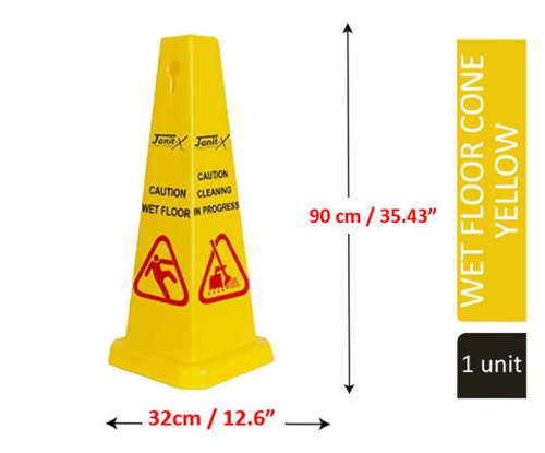 Janit-X Large Yellow Wet Floor Cone