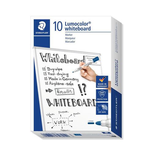 Staedtler Lumocolor Blue Bullet Tip Whiteboard Markers 10's - PACK (10)