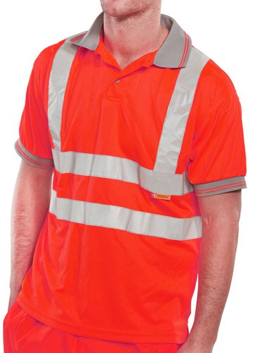 Beeswift High Visibility Large Red Polo Shirt