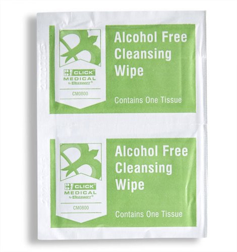 Click Medical Alcohol Free Wipes Pack 100's