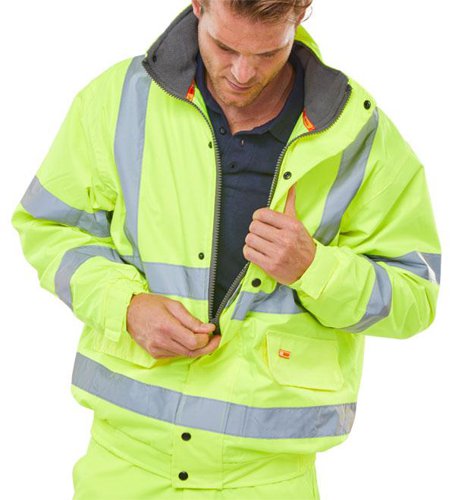 Hi-Vis Yellow Bomber Jacket Small