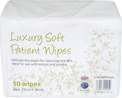 Soft Dry Patient Cleansing Wipes Luxury 25x36cm 50's