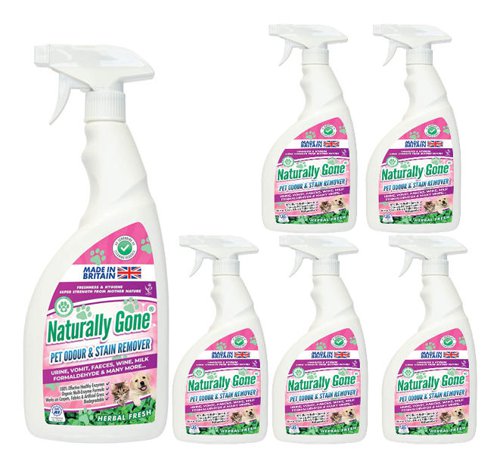 Naturally Gone Pet Odour & Stain Remover Herbal Fresh 750ml - PACK (12)