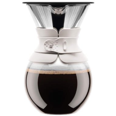 Bodum Pour Over 8 Cup White Coffee Maker 1L