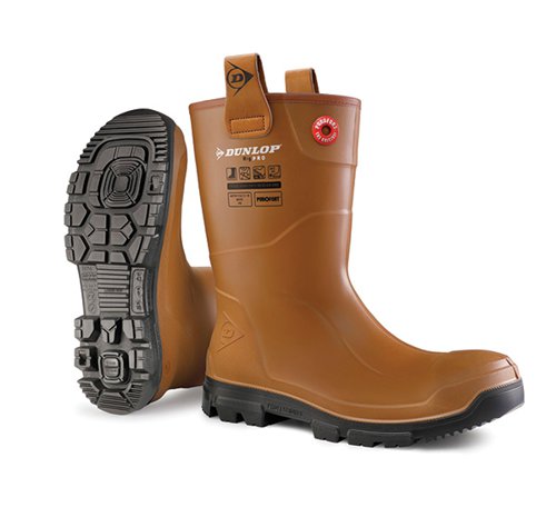 Dunlop Purofort Rigair Unlined Brown Size 8 Boots