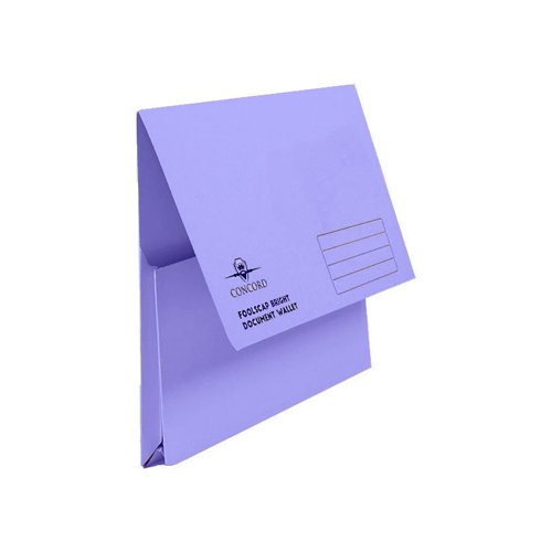 Brights Document Wallets Foolscap Half Flap Purple 50's