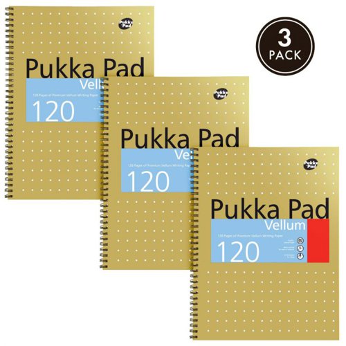 Pukka Pads Metallic Vellum A4 Notebook  -PACK (3)
