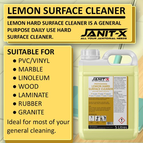 Janit-X Professional Hard Surface Lemon All Purpose Cleaner 5 Litre
