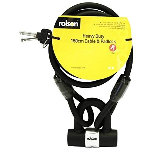 Rolson Heavy Duty 150cm Cable & Padlock