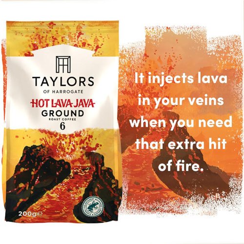 Taylors of Harrogate Hot Lava Java Ground Coffee 200g - PACK (6)