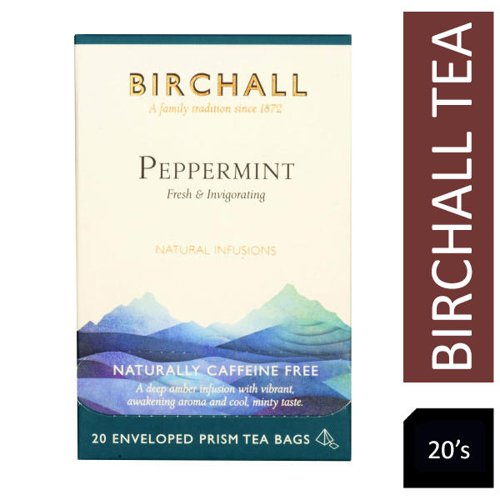 Birchall Plant Based Prism Enveloped Teabags - Peppermint 20's. - PACK (6)